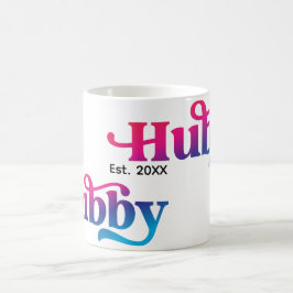 Taza De Café Personalizado de Aniversario de Pareja Hubby Boda