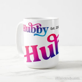 Taza De Café Personalizado de Aniversario de Pareja Hubby Boda 