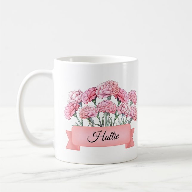 Taza De Café Personalizado de atención personalizada de la flor (Izquierda)