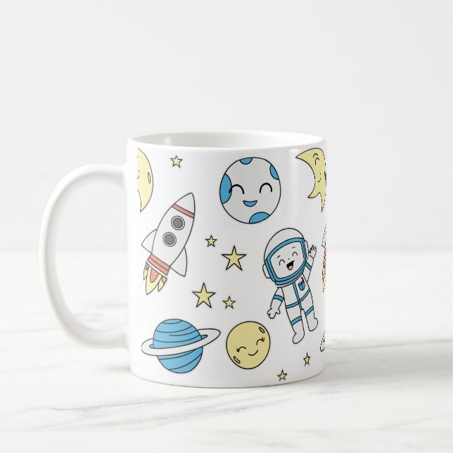 Taza De Café Personalizado de aventuras espaciales Mug (Izquierda)