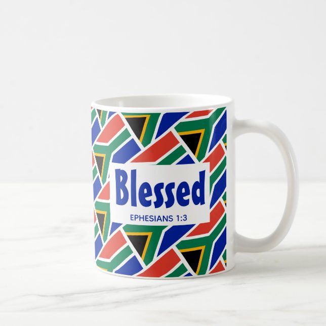 TAZA DE CAFÉ PERSONALIZADO DE BANDERA DE SUDÁFRICA BENDIGADA PO (Derecha)