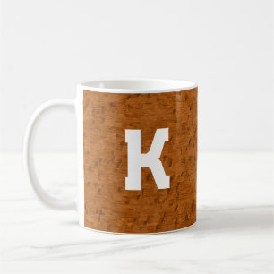 Taza De Café Personalizado de Boho Rustic Textured Wood brown