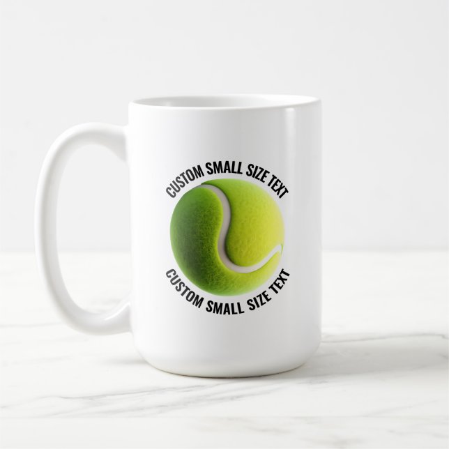 Taza De Café Personalizado de bolas de tenis - Texto pequeño pe (Izquierda)