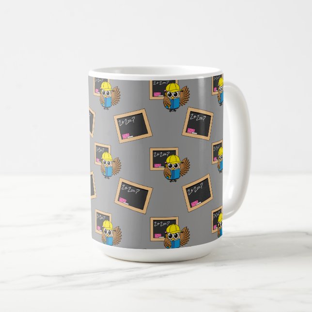 Taza De Café Personalizado de Búho Estudiantil Cute (Anverso derecho)
