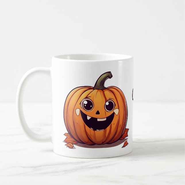 Taza De Café Personalizado de calabaza más lindo Naranja de Hal (Izquierda)