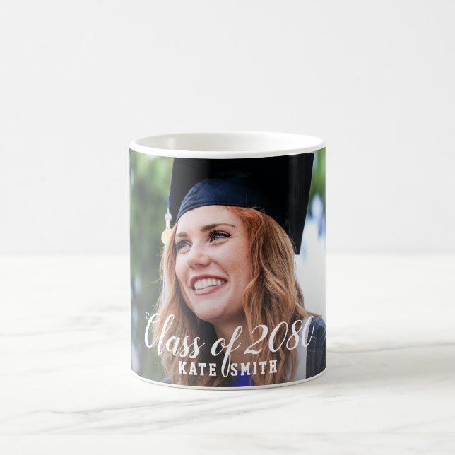 Taza De Café Personalizado de caligrafía moderna Foto Graduació (Centro)