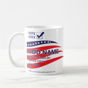 Taza De Café personalizado de candidatos a campaña política pat