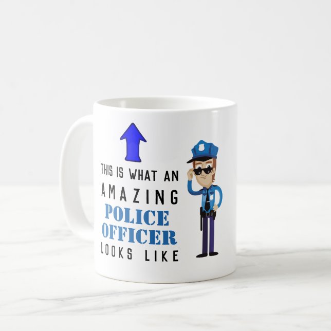Taza De Café Personalizado de CARICATURA Personalizado de polic (Anverso izquierdo)