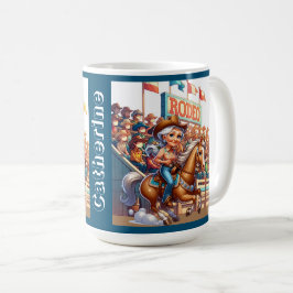 Taza De Café Personalizado de Carreras de barril de Rodeo Occid