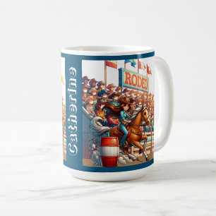 Taza De Café Personalizado de Carreras de barril de Rodeo Occid