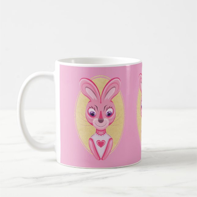Taza De Café Personalizado de chica de conejito lindo (Izquierda)