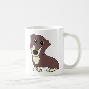 Taza De Café personalizado de chocolate y crema dachshund