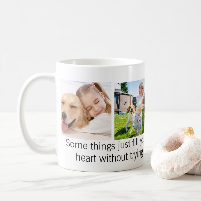 Taza De Café Personalizado de cita de perro Mascota lindo 4 Col (Con donut)