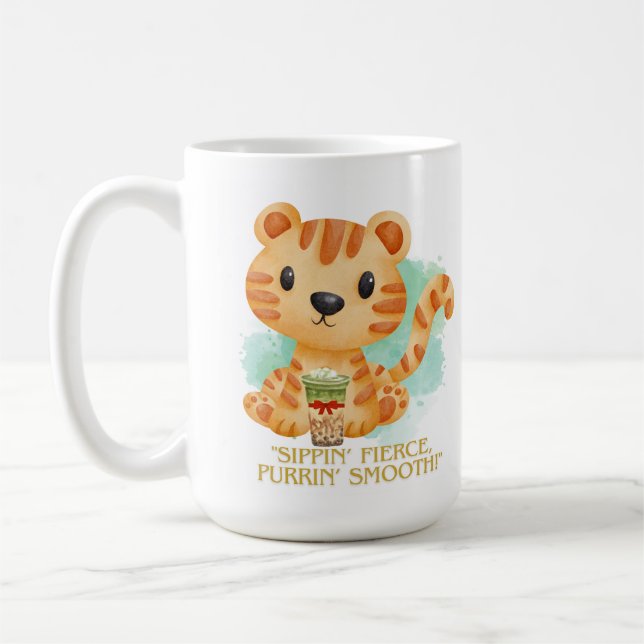 Taza De Café personalizado de cita de tiguer (Izquierda)