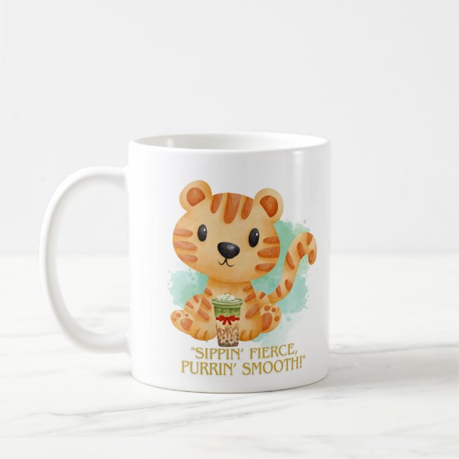 Taza De Café personalizado de cita de tiguer (Izquierda)