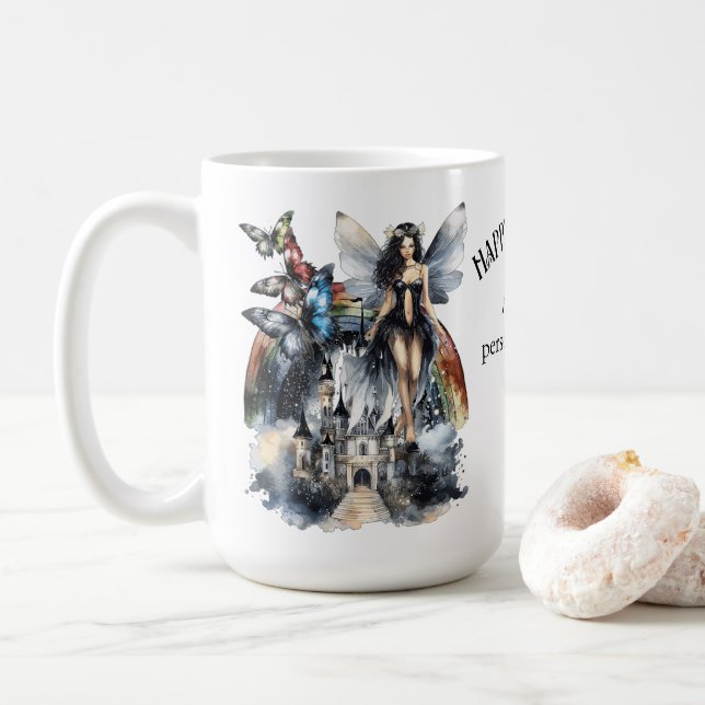 Taza De Café Personalizado de collage de cuento de hadas (Con donut)
