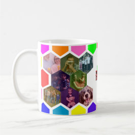 Taza De Café Personalizado de Collage de fotos familiar de Pop 