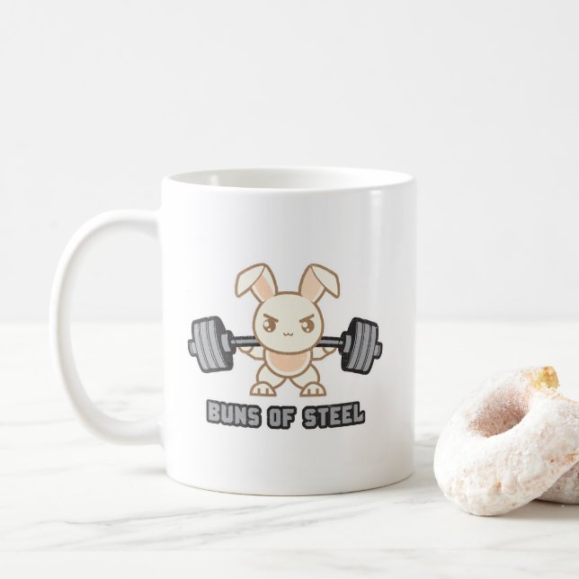 Taza De Café Personalizado De Conejito En Curso - Conejillos De (Con donut)