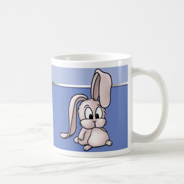 Taza De Café Personalizado de conejo rosado (Derecha)