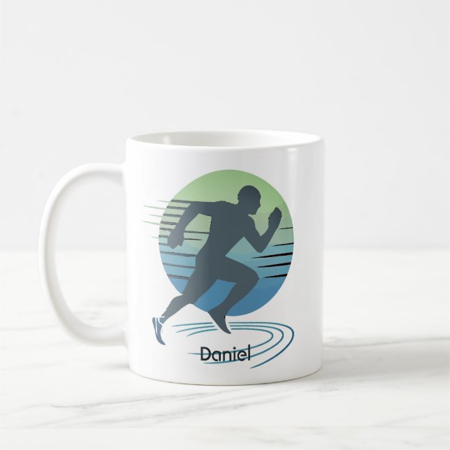 Taza De Café Personalizado de corredor competitivo de maratón d (Izquierda)