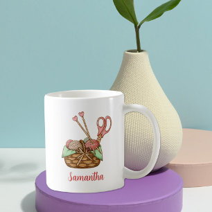 Taza De Café Personalizado de crochet de color de agua suave