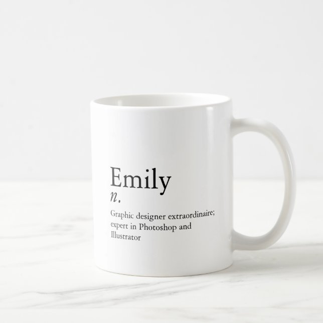 Taza De Café Personalizado de definición moderna Texto promocio (Derecha)