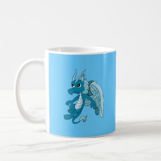 Taza De Café Personalizado de Dragón Azul Café Mug (Izquierda)