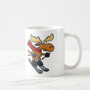 Taza De Café personalizado de esquí de Moose  elegir color de 