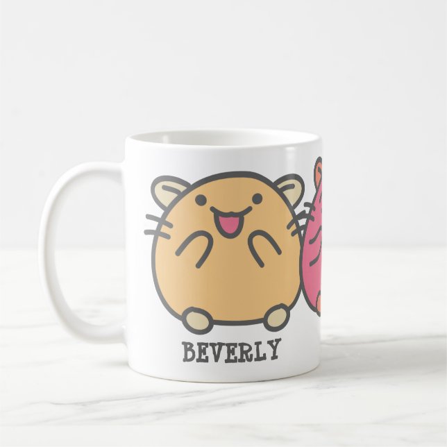 Taza De Café Personalizado de estilo kawaii lindo Hamsters pers (Izquierda)