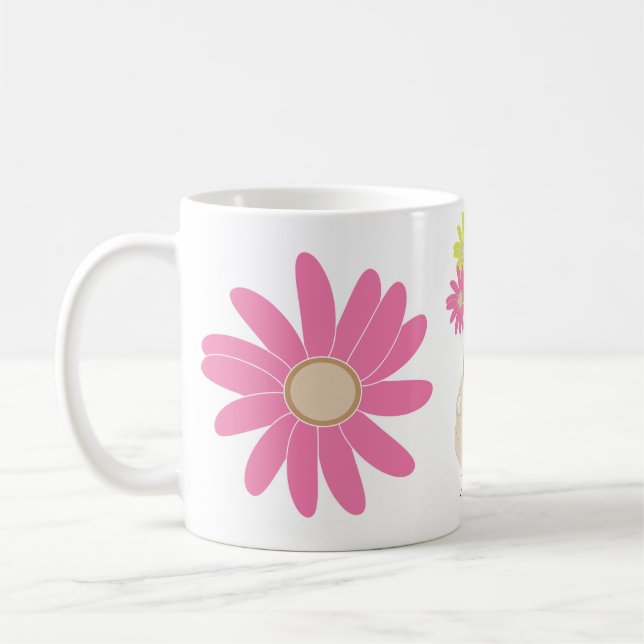 Taza De Café personalizado de flores adorable mugre (Izquierda)
