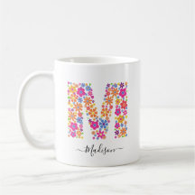 Personalizado de flores monogramo Texto - Letra fl