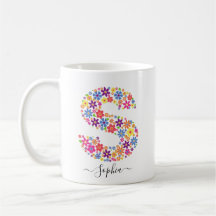 Personalizado de flores monogramo Texto - Letra fl