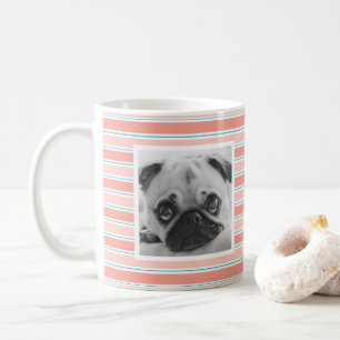 Taza De Café Personalizado de foto con tira azul brillante