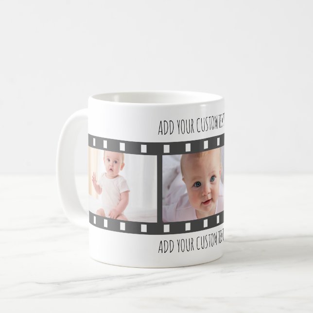 Taza De Café Personalizado de foto de tira de película Mug con  (Anverso izquierdo)