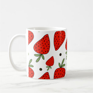 Taza De Café Personalizado de fresas rojas patrón sin foco