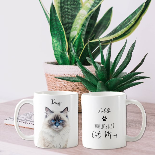 Taza De Café Personalizado de gato de rag delgado mejor mamá /  (Subido por el creador)
