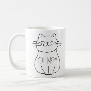 Taza De Café Personalizado de gato lindo de mamá sonriente