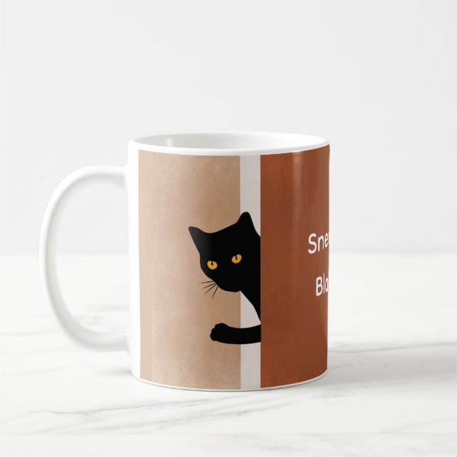 Taza De Café Personalizado de gato negro puntiagudo de estornud (Izquierda)