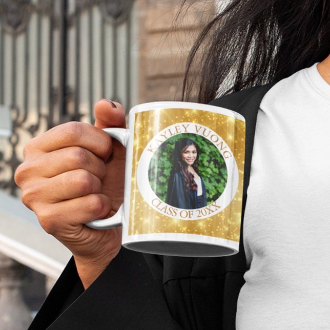 Taza De Café Personalizado de Graduación de Espuma de Oro Foto  (Subido por el creador)