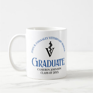 Taza De Café Personalizado de Graduación de la Escuela Veterina