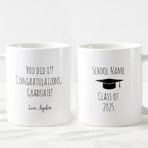 Taza De Café Personalizado de Graduados de Felicidades