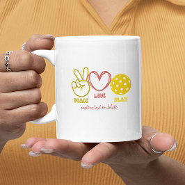 Taza De Café Personalizado de Guay Groovy Peace Love Pickleball
