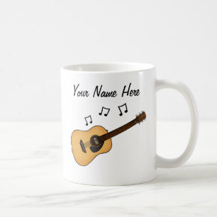 Taza De Café Personalizado de guitarra acústica regalo de músic