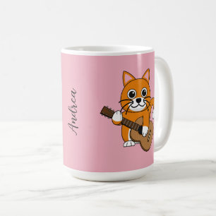 Taza De Café Personalizado de guitarra de Naranja lindo   Añadi