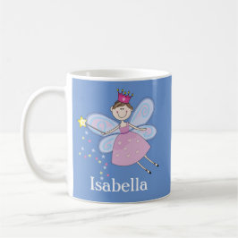 Taza De Café Personalizado de hadas azul morado rosado