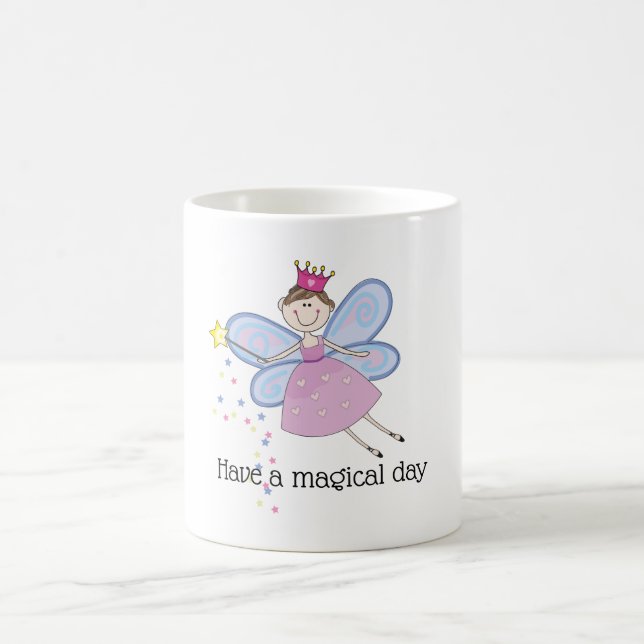 Taza De Café Personalizado de hadas azul morado rosado personal (Centro)