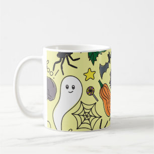 Taza De Café Personalizado de Halloween: Vibrante patrón de cos
