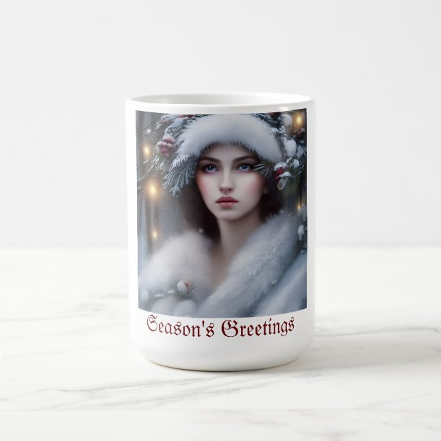 Taza De Café Personalizado de invierno Princesa de vacaciones (Centro)
