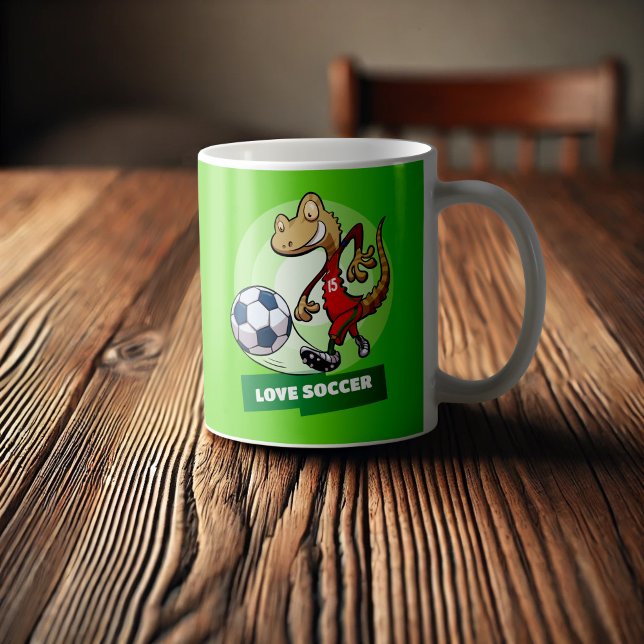 Taza De Café Personalizado de jugador de fútbol divertido Gecko (Subido por el creador)