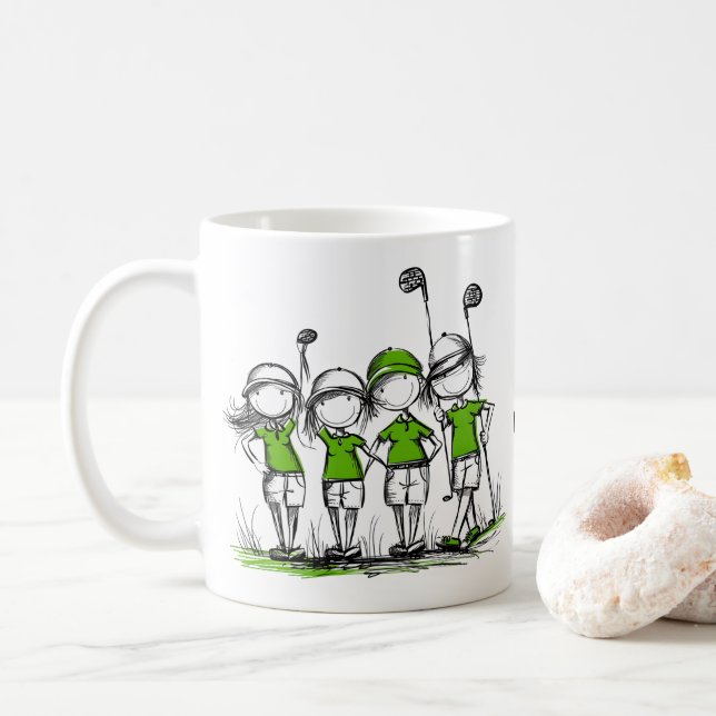 Taza De Café Personalizado de la Liga de Golf Country Club Ladi (Con donut)